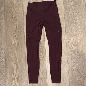 Lululemon High-Waist Burgundy Active Leggings